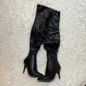 NWOT Over the knee boots, 6.5, black leather…. Make me an offer